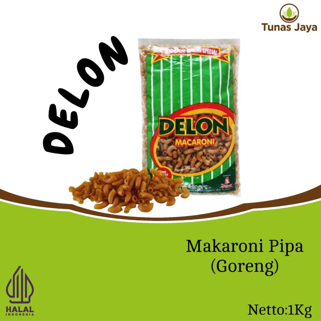 

Makroni Goreng Pipa 1kg/Delon Ijo