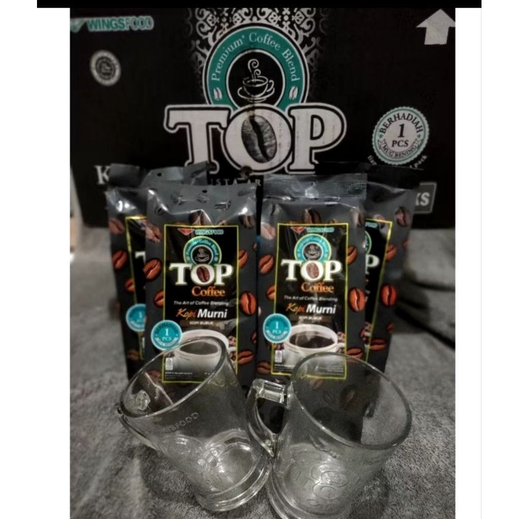 

top coffee murni GRATIS gelas 158 gr
