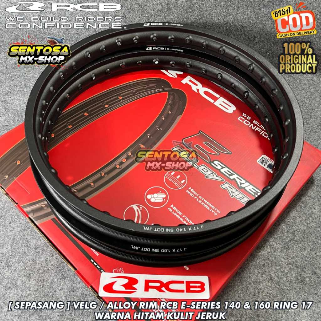 [ SEPASANG ] VELG / ALLOY RIM RCB E-SERIES 140/160 RING 17 HITAM BLACK KULIT JERUK / SANDBRUSH