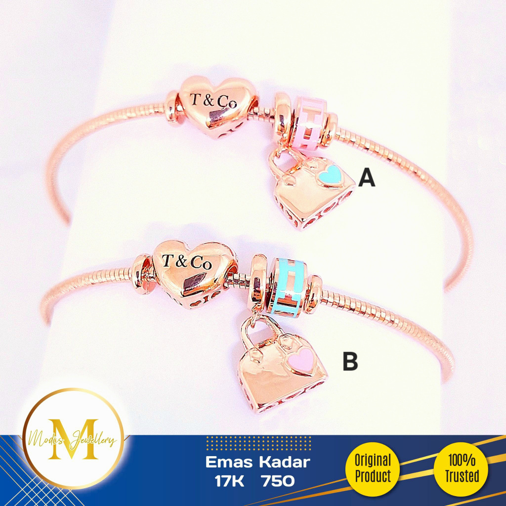 MODIS JEWELLERY - Gelang Pandora Love Bag Italy IT Rosegold - Emas 17k 750