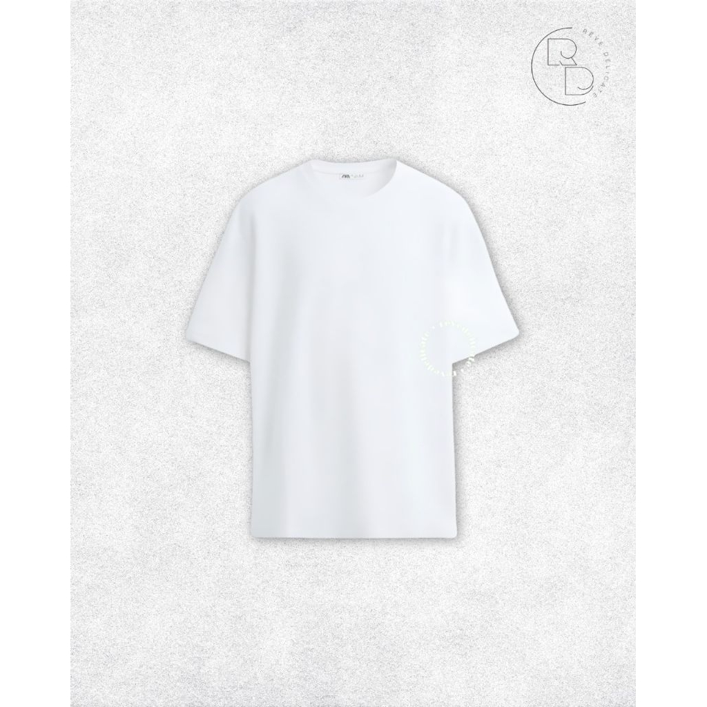 ZARA T-Shirt Pria Size M | Kaos Putih Basic dengan Desain Minimalis