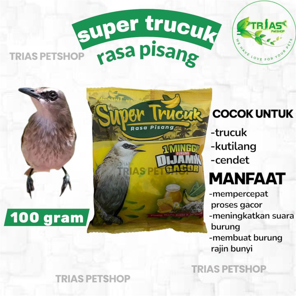 Makanan burung trucuk rasa pisang / pakan burung super trucuk / pakan trucukan gacor / makanan burun