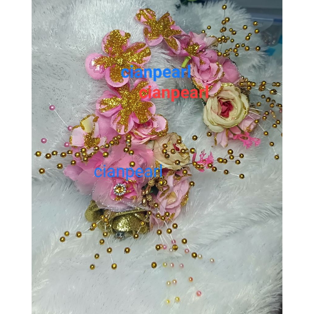 hairpin flower pink glamour  hairdo flower bunga rambut riasan kebaya mainan rambut bunga sanggul bu