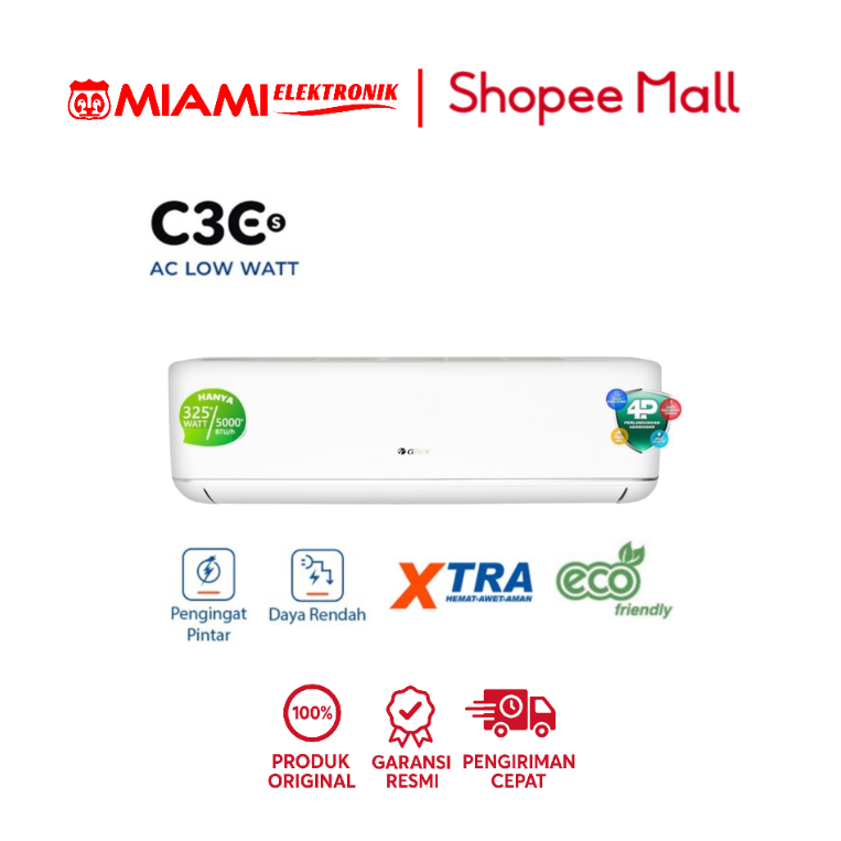 GREE GWC-07C3E(S) AC Low Watt - Putih 3/4 PK