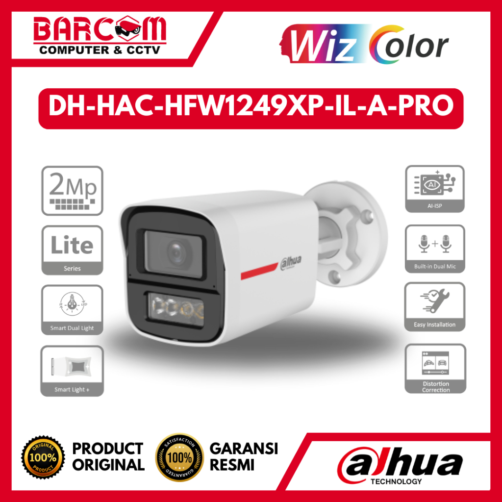 WIZCOLOR DAHUA OUTDOOR 2MP DH-HAC-HFW1249XP-IL-A-PRO CCTV ANALOG CAMERA - ORIGINAL DAHUA