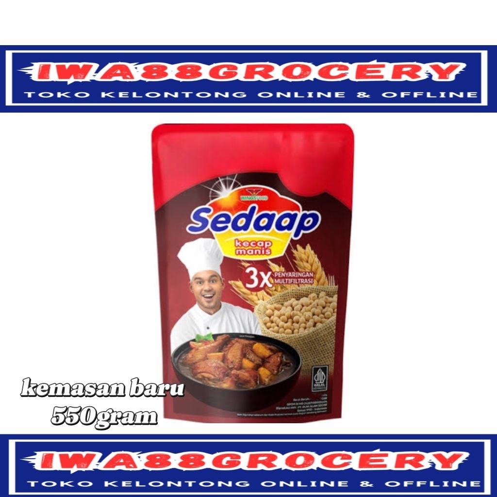 

sedaap kecap manis 550gram Refill pouch