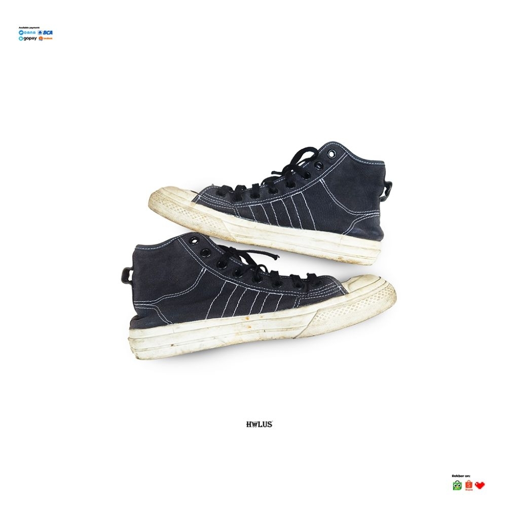 Adidash Nizza RF High Black White Rare