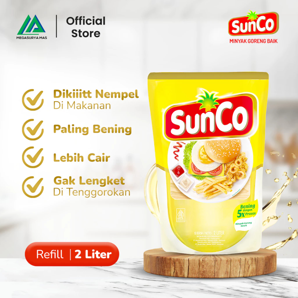 

SunCo Minyak Goreng Baik Kering 5x Proses Kemasan 2 L