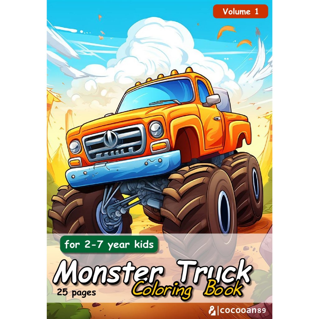 

A5 - Lembar Mewarnai Anak - 20+ Lembar - Truk Monster