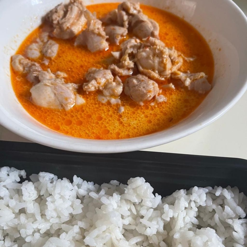 

Nasi Ayam Fillet Kuah Kari + Hekeng Goreng