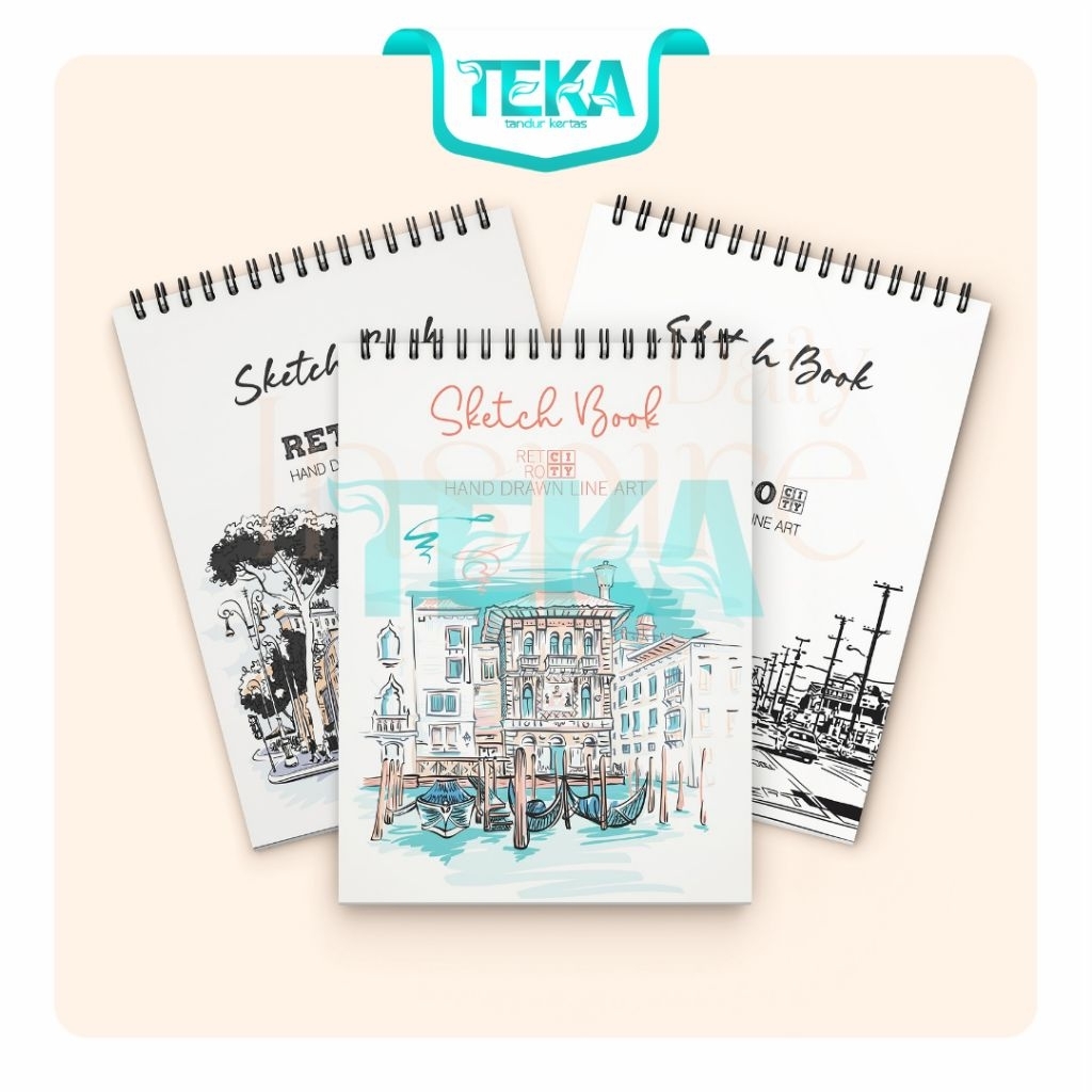 

TANDUR Sketchbook A5 Vintage Spiral – Buku Sketsa Aesthethic 40 Lembar / 80 Halaman