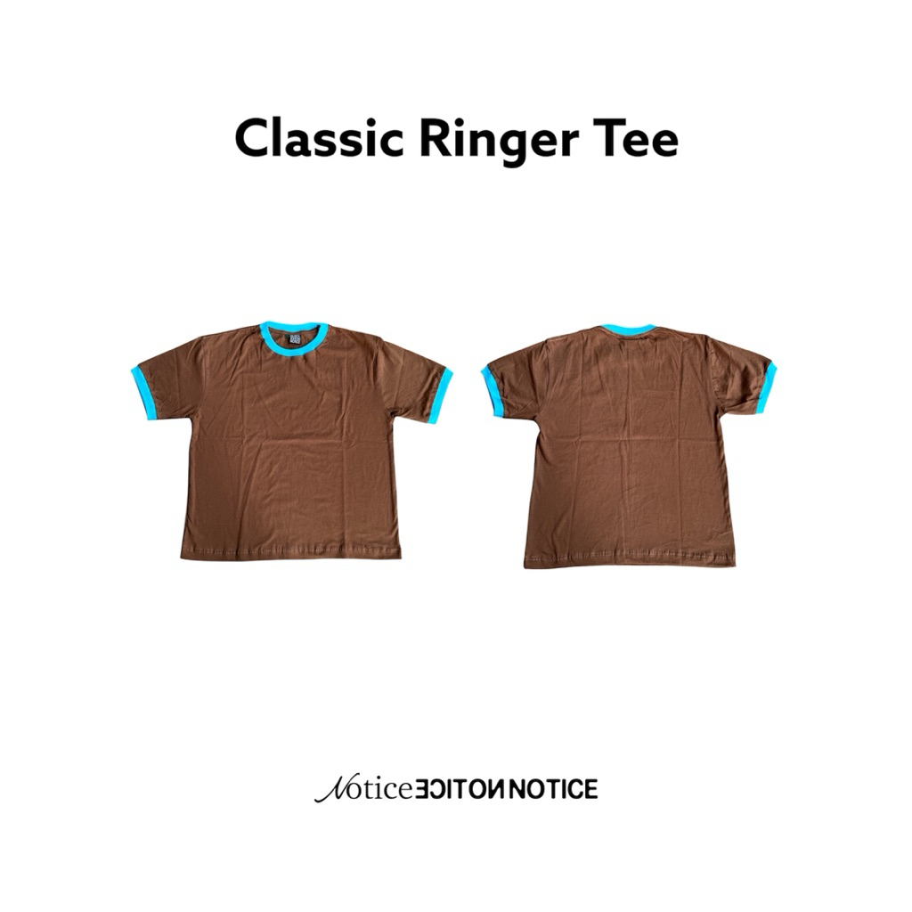 Notice - Classic Ringer Tee - Kaos Polos Model Ringer Tee Pria dan Wanita