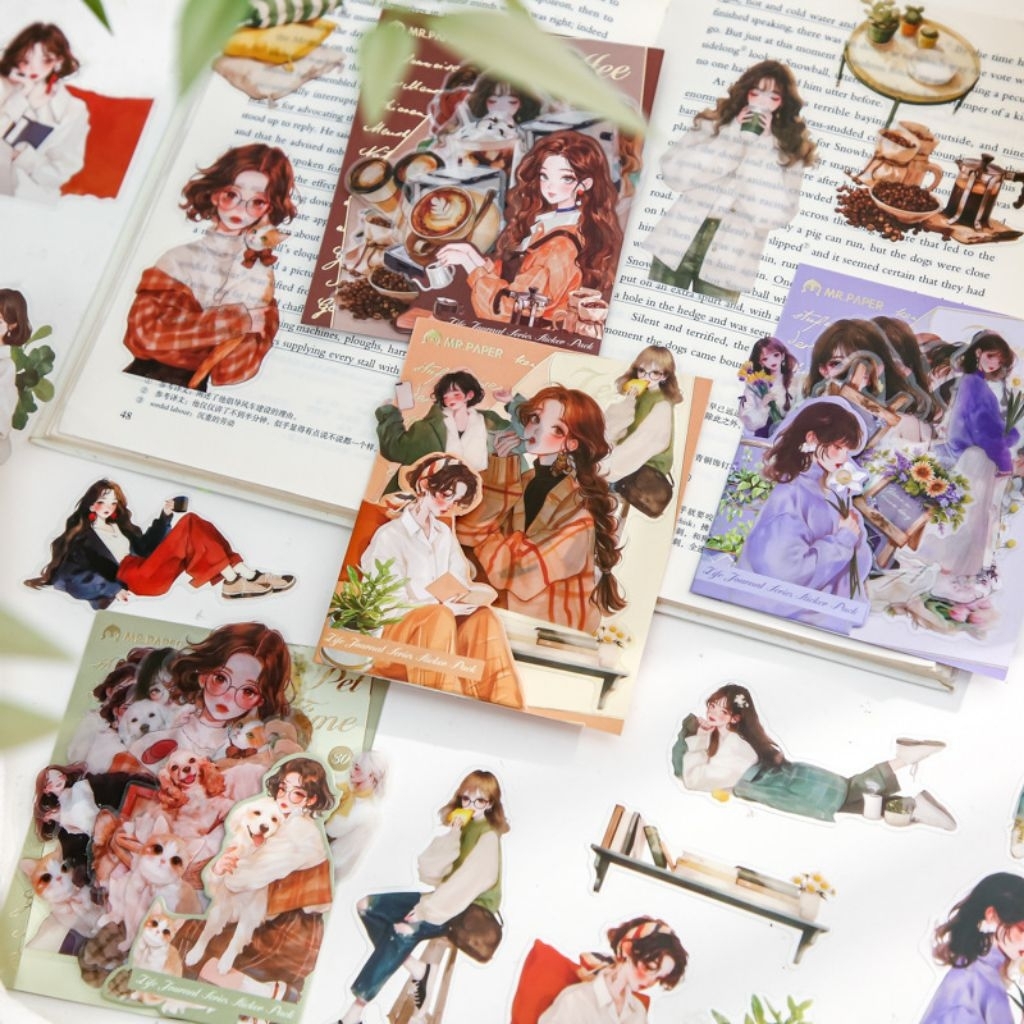 

30pcs PVC sticker Life Journal Mr Paper diy