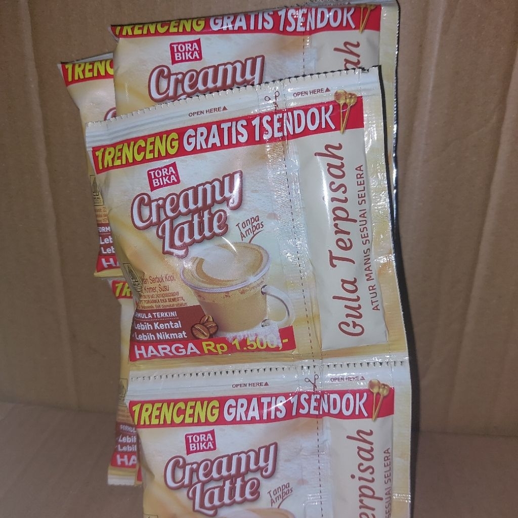 

creamy latte 1 renceng isi 10 sachet kopi instan