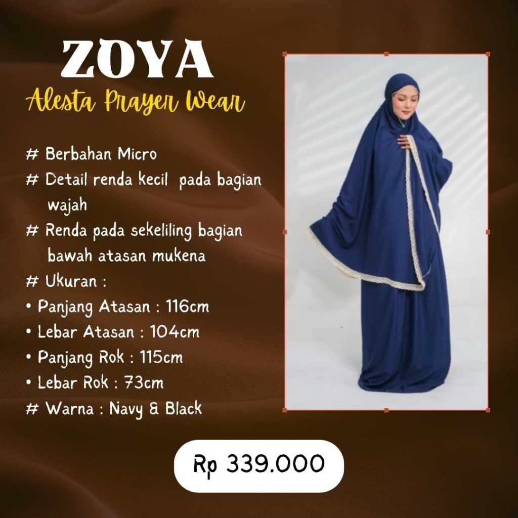 Alesta Prayer Wear Zoya Mukena Dewasa