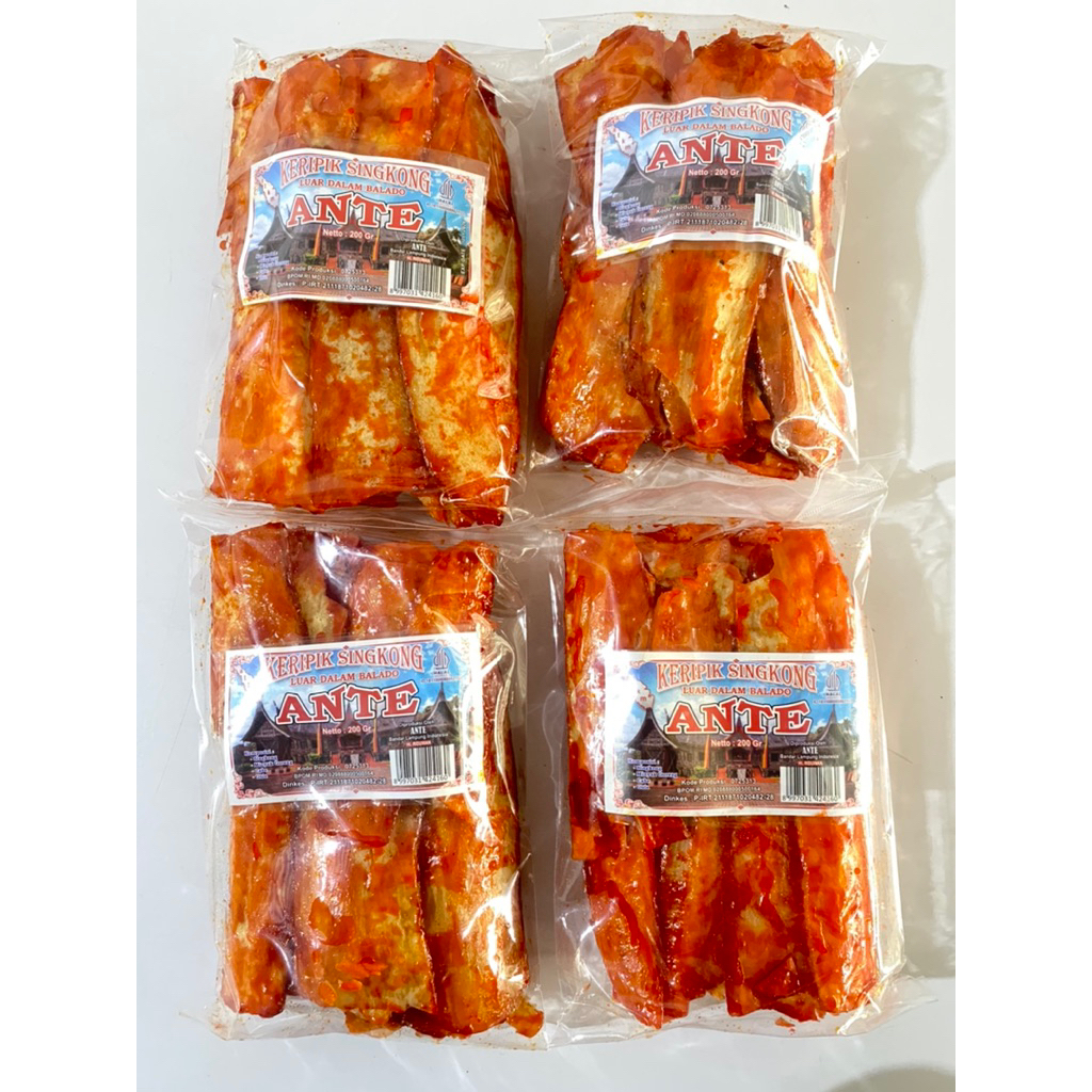 

Keripik Singkong Balado ANTE / Keripik Pedas 200 gram
