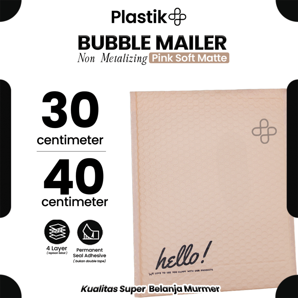 

Amplop Security Bubble Mailer Soft Pink 30cm x 40cm Premium Solid Color Merek Rusfet Harga Satuan