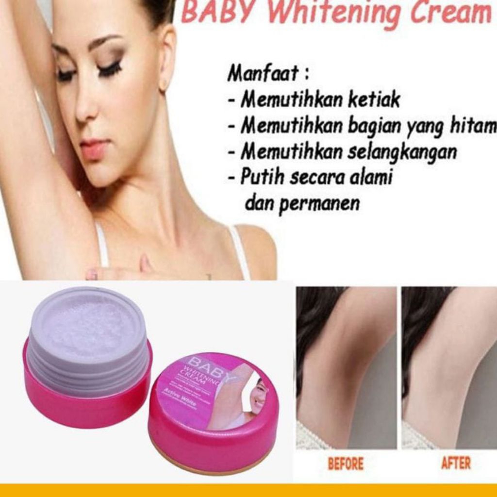 Baby Whitening Krim - Cream BABY WHITEING - Cream Pemutih Badan - Cream Pemutih Ketiak - Cream Pemut
