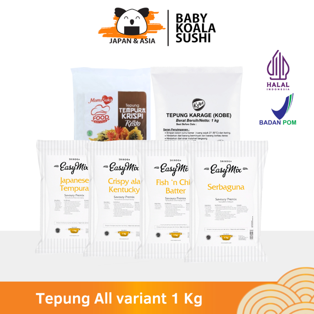 

EASY MIX MAMASUKA NISSIN KOBE Tepung Karage Tempura 1 Kg Halal | Kentucky Serbaguna Fish n'chip