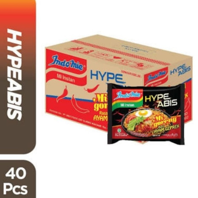 

Indomie Mie HYPE Abis Rasa Ayam Geprek 1 Dus/Karton isi 40 pcs Mie Instant Goreng Rasa Pedas 90 gr