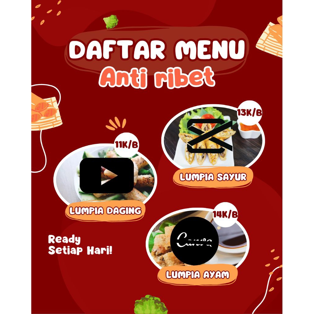 

Menu Lumpia PREMIUM Anti Ribet | Lumpia Daging, Sayur & Ayam | Camilan Di*tal