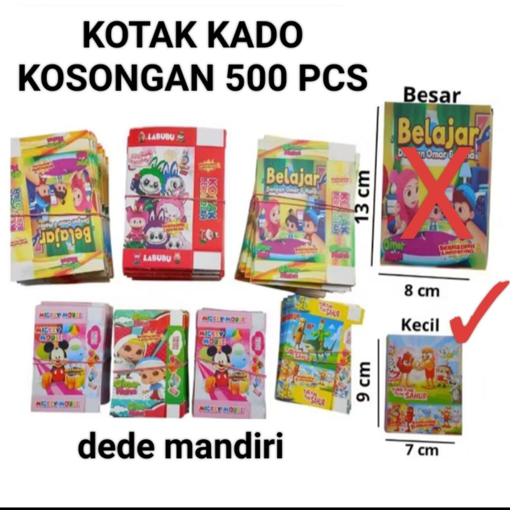 

500 kotak kado kosongan mainan anak