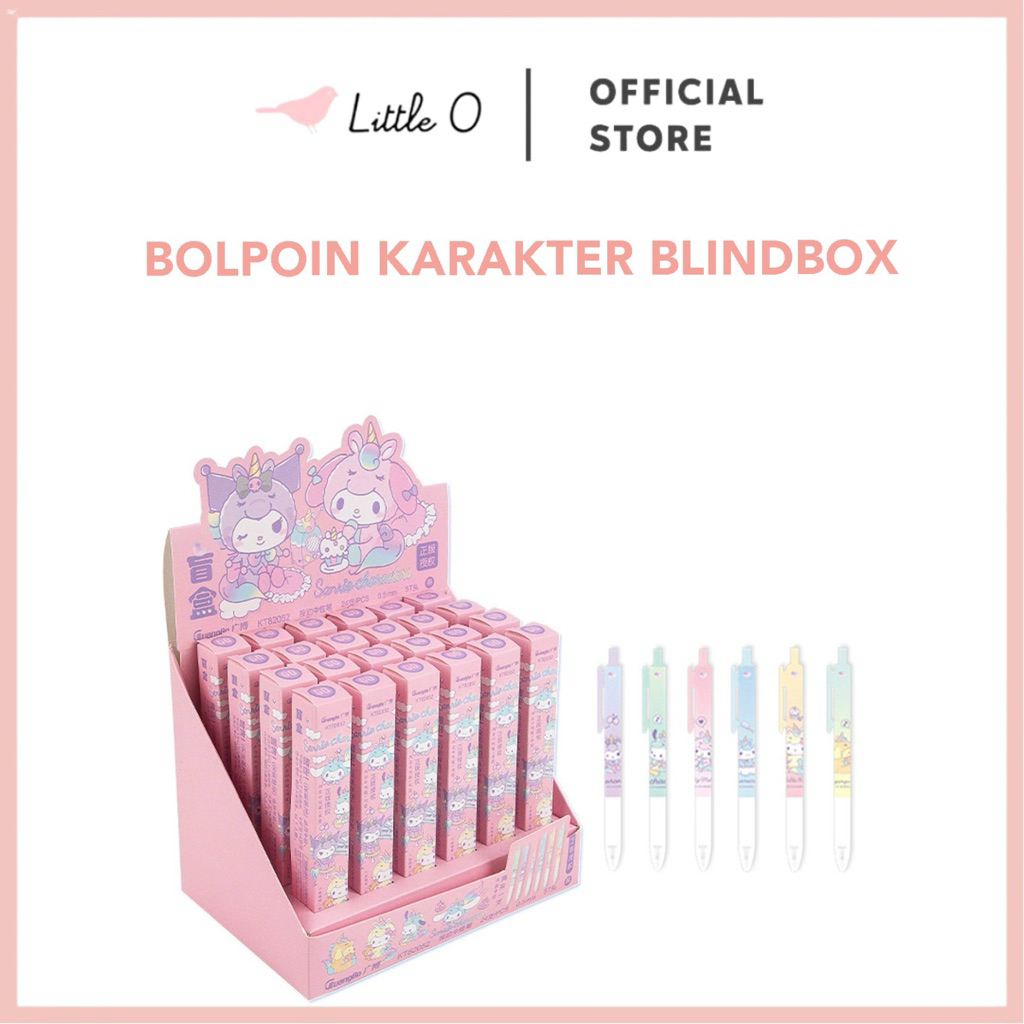 

LITTLE O RANDOM Pen Sanrio Blindbox Lucu Pulpen Gel Karakter Pulpen Murah Pulpen Gel Murah Kuromi Mymelody Cinnamorol Pochaco Pompom
