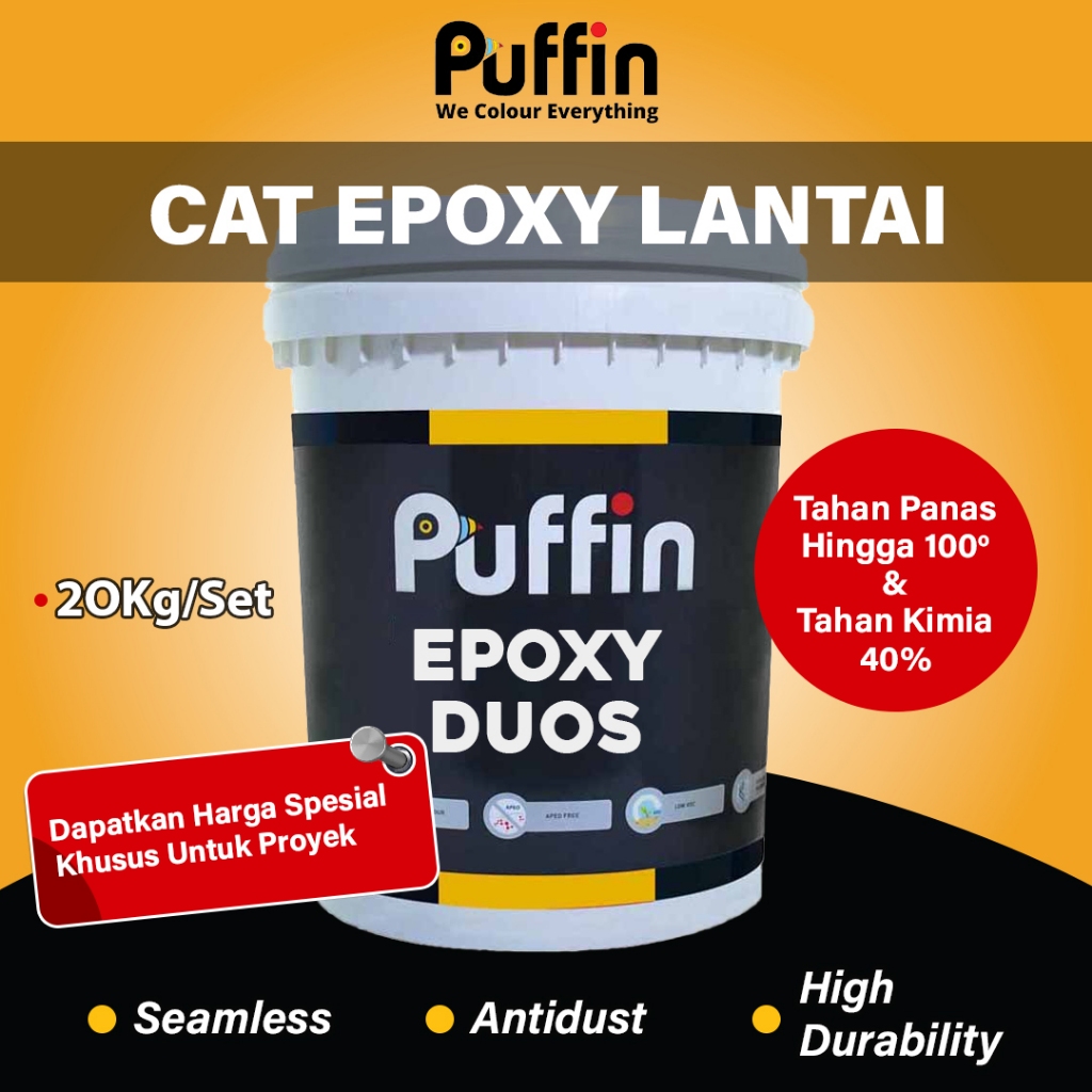 Puffin Epoxy Duos Cat Epoxy lantai tahan panas & kimia 20 Kg Set