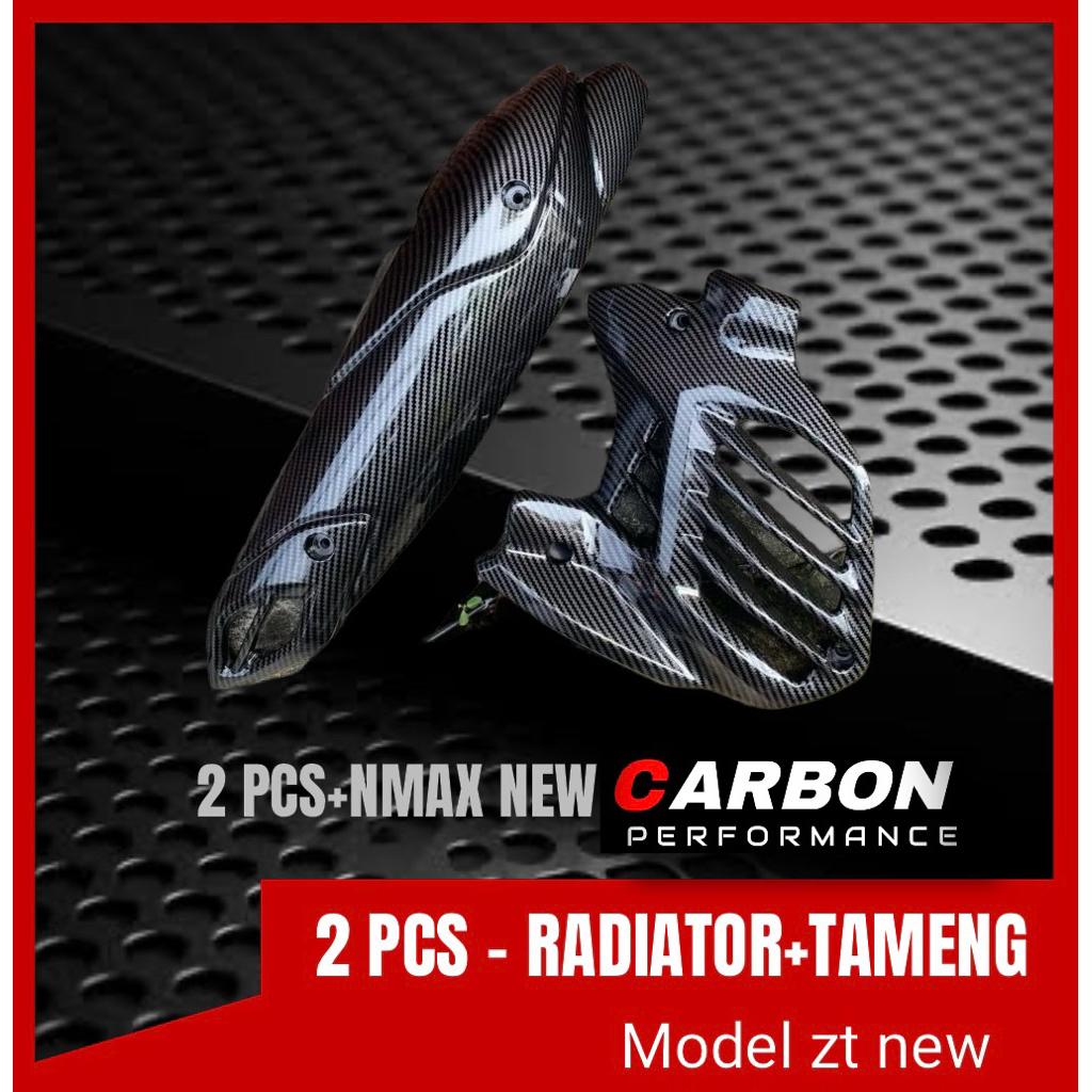 2 PCS - COVER SET SATU PAKET TUTUP KNALPOT + TUTUP RADIATOR NMAX NEW NMAX NEO AEROX NEW CARBON PERFO