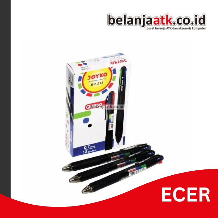 

[ECER] Pulpen/Bolpen/Bolpoin Joyko BP-213 4 Warna Quaco 0.7 mm