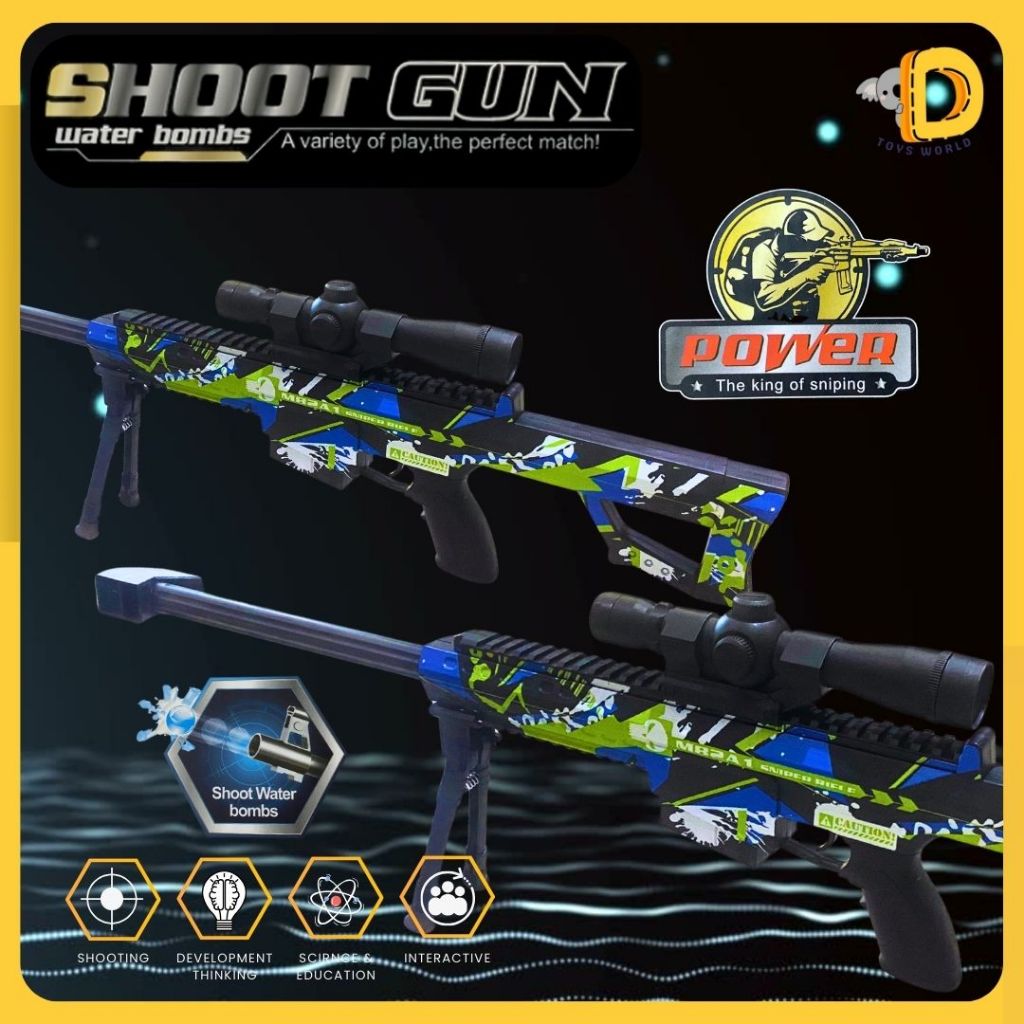 DARREN TOYS Tembakan Mainan Anak Shoot Gun Water Bombs Mainan Tembakan Sniper Gun Water Gel ShootGun