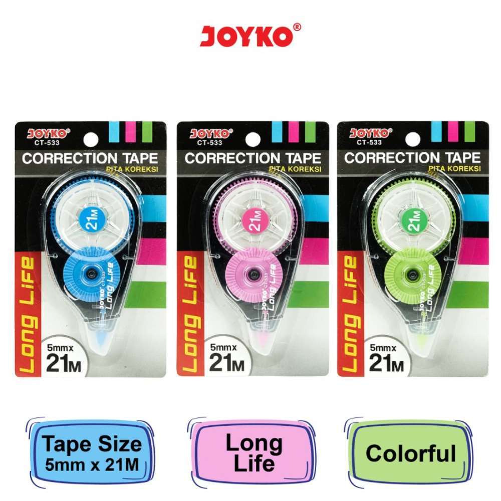 

JOYKO CORRECTION TAPE CT-533 / Correction Tape Pita Koreksi Joyko 21M CT-533