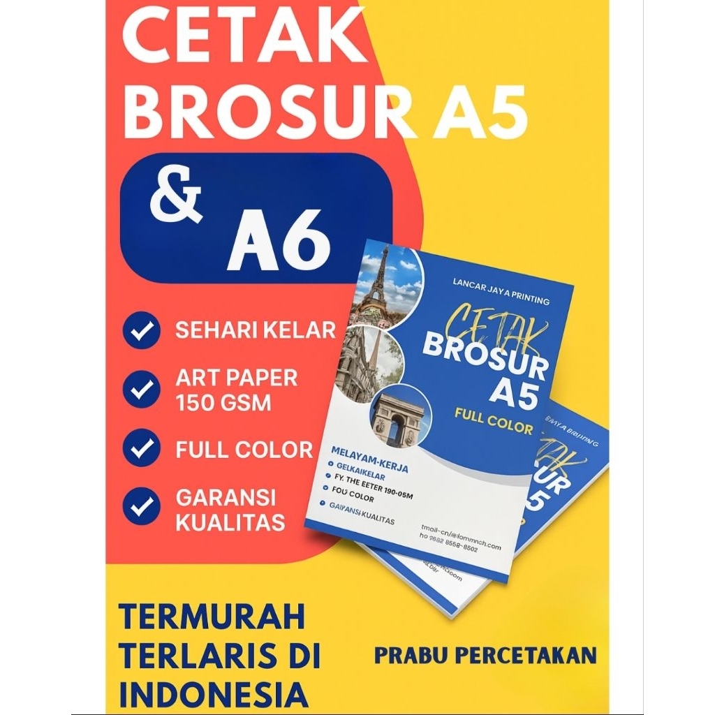 

Cetak Brosur Custom Fullcolor Murah | Print tanpa PO