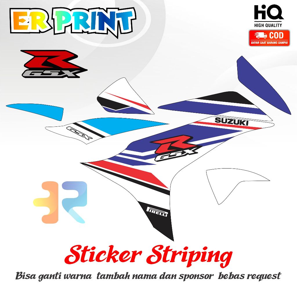 Striping Suzuki GSX 150r Sticker 1 Full Set Kanan Kiri Variasi  Desain Racing Style
