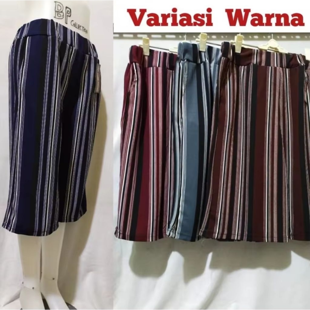 (100k isi 5pcs jumbo) CELANA KULOT PENDEK 7/8 SUPERJUMBO MOTIP SALUR BESAR BIGSIZE BAHAN ELASTIS CEL