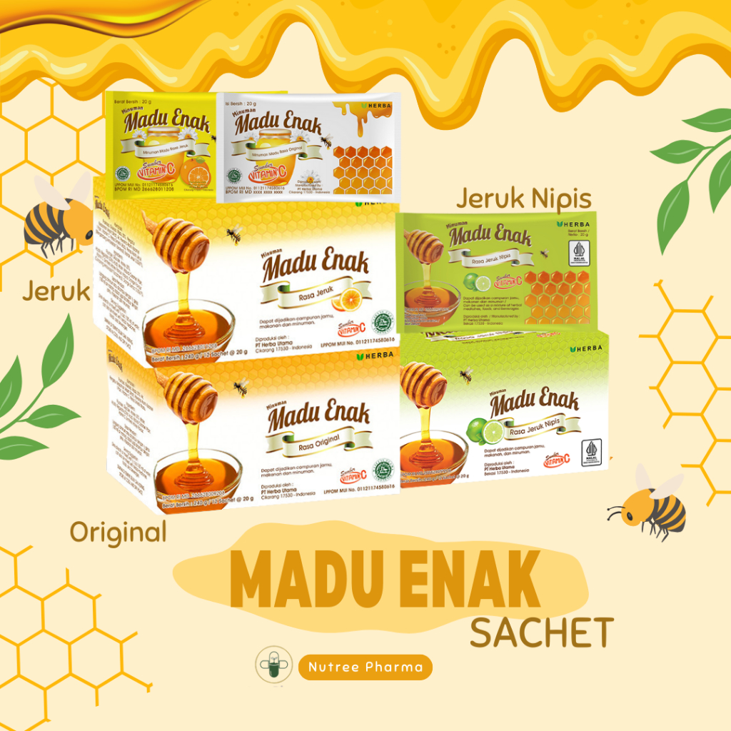 

Herba Madu Enak Sachet 20gr Asli - Madu Sachet Instan - Madu Sehat Menjaga Imun