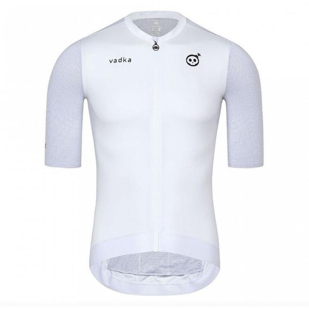 [Preloved ] cycling jersey Monton Vadka white man (L)