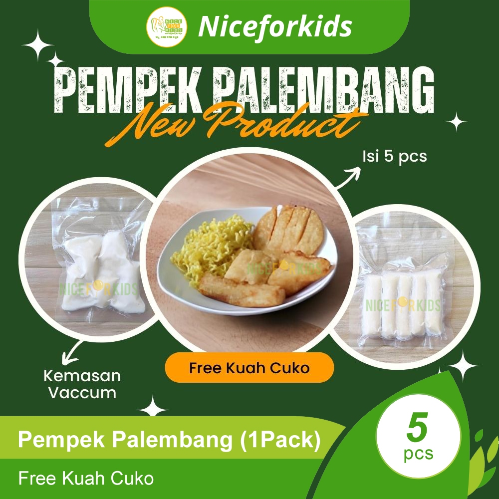 

Pempek Palembang Asli Ikan Tenggiri 1 Pack Isi 5pcs FREE Cuko Pempek Frozen