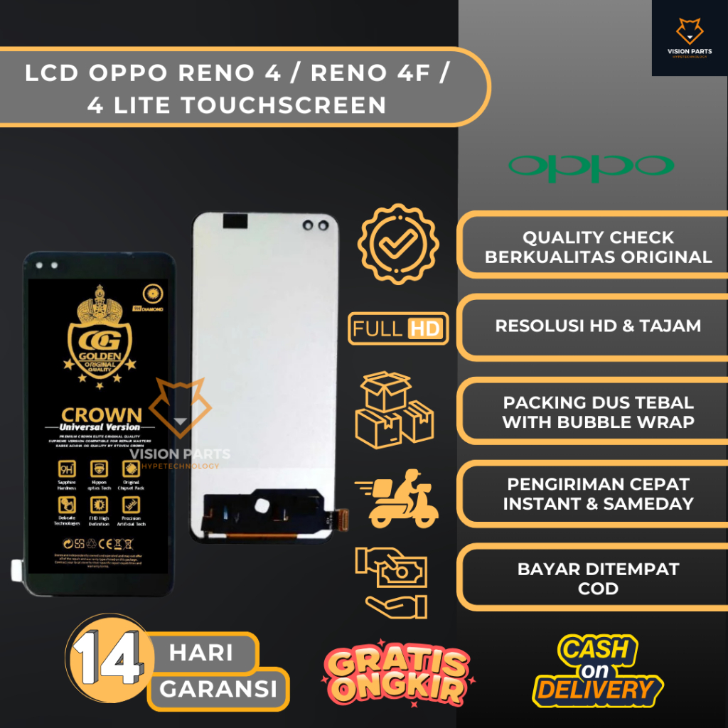 LCD FINGERPRINT RENO 4 / RENO 4F / 4 LITE ORIGINAL FULLSET TOUCHSCREEN