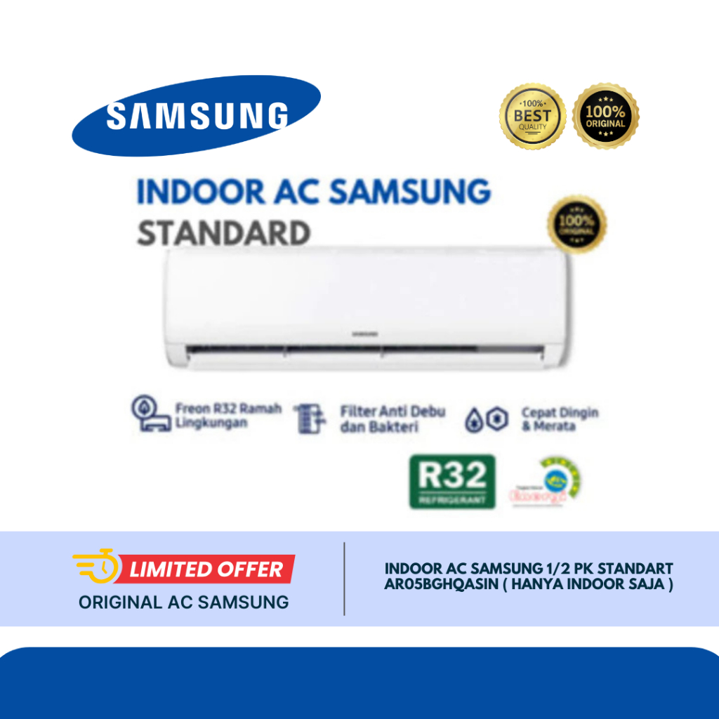 INDOOR AC SAMSUNG 1/2 PK STANDART  AR05BGHQASIN ( HANYA INDOOR SAJA )