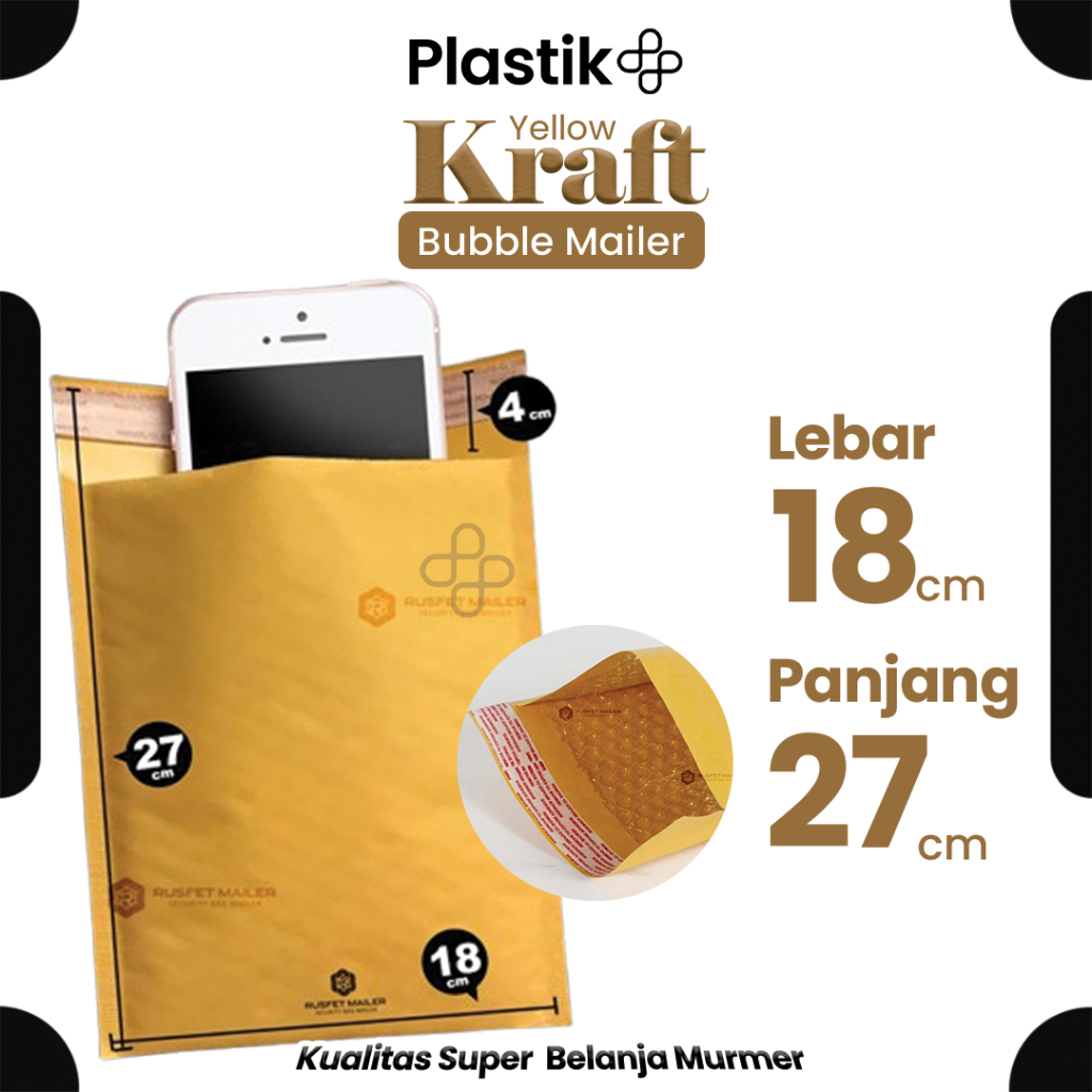

Amplop Bubble Mailer Bubble Packing Murah Varian Kraft Yellow - 18X23cm