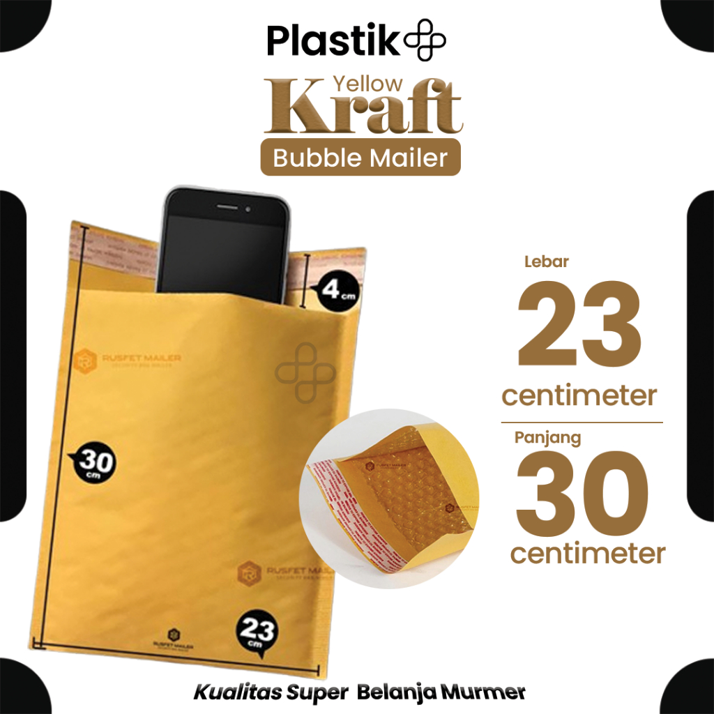 

Amplop Bubble Mailer Bubble Packing Murah Varian Kraft Yellow 23x26cm