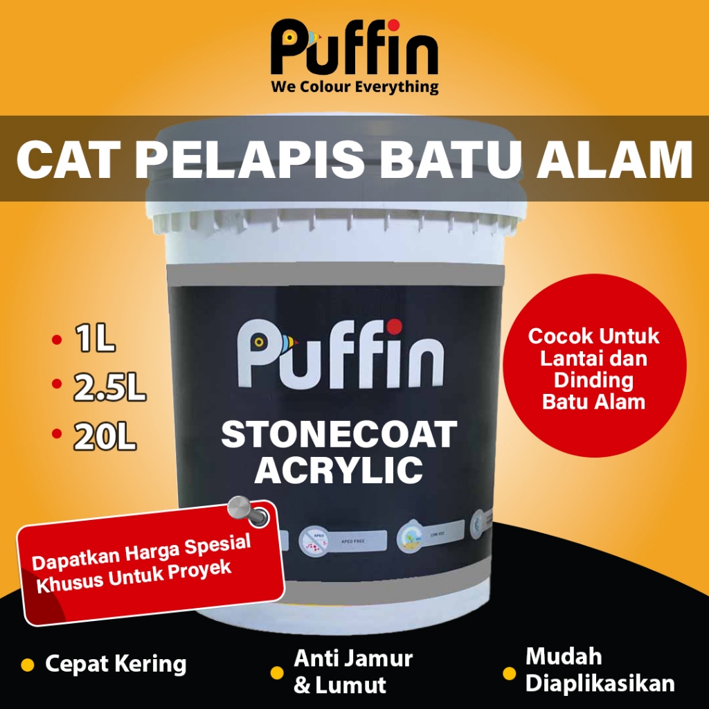 Puffin Paint Cat batu alam Puffin StoneCoat Acrylic 20 L gloss - doff