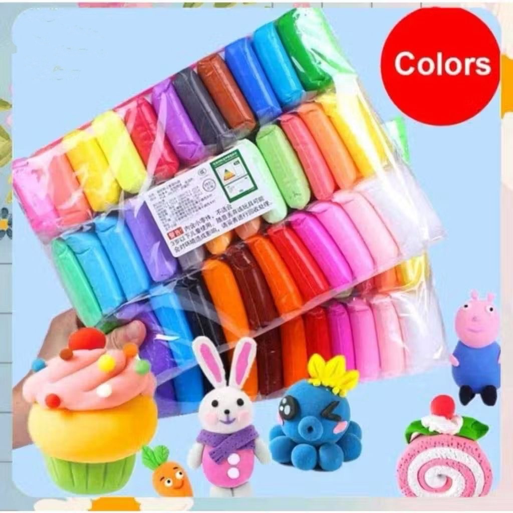 [ GROSIR 5 PACK] POLYMER CLAY Import 12 WARNA - PLASTISIN LILIN MAINAN EDUKASI ANAK -SLIME CLAY