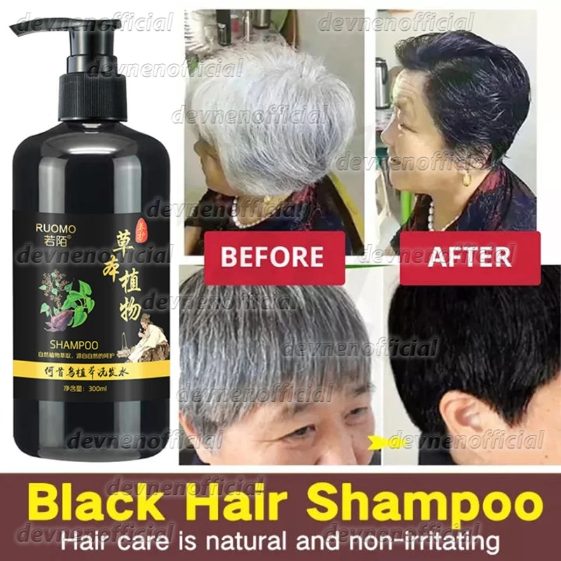 Shampoo Black Herbal White Hair Turns Black Nature Plants Hair Herbal Shampoo Black Hair Shampoo Her