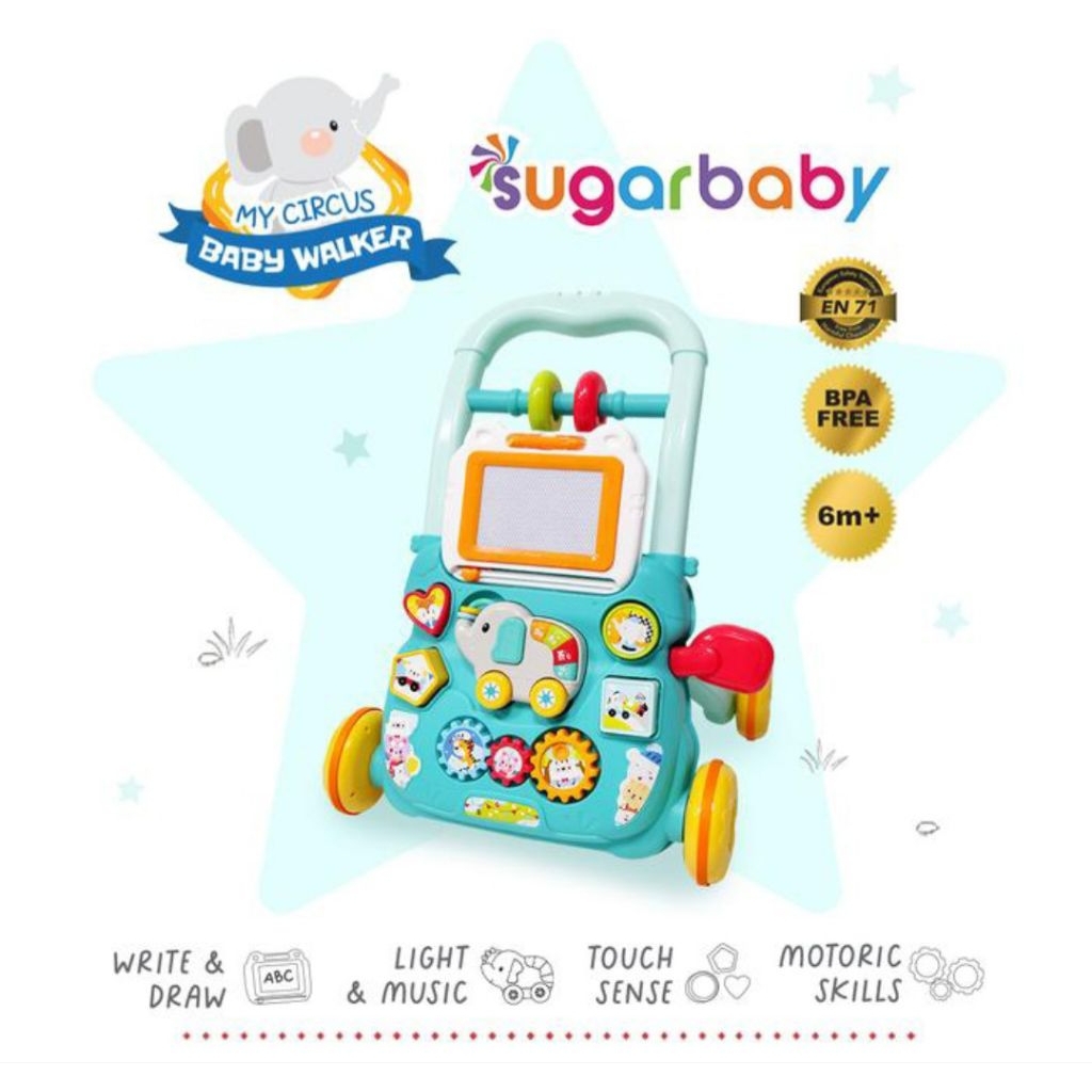 Sugar Baby My Circus Baby Walker Mainan Edukasi Bayi Belajar Berjalan dengan Panel Aktivitas Detacha