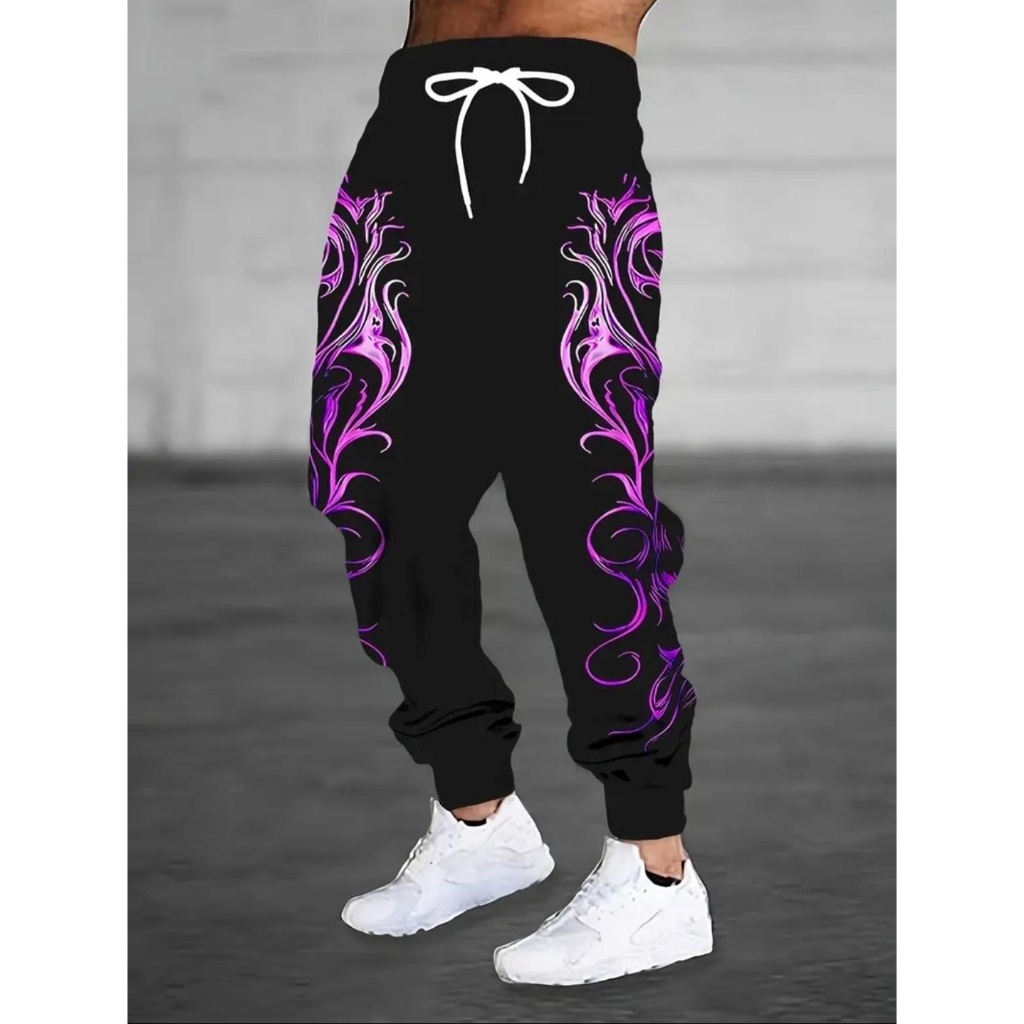 celana panjang pria/jogger pants panjang cowok purple fire