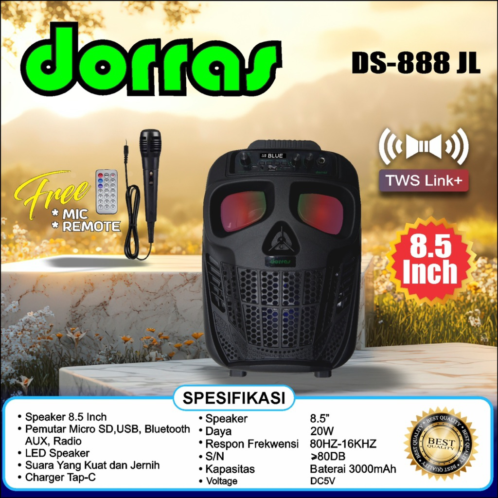 SPEAKER PORTABLE WIRELESS DORRAS DS 888 JL