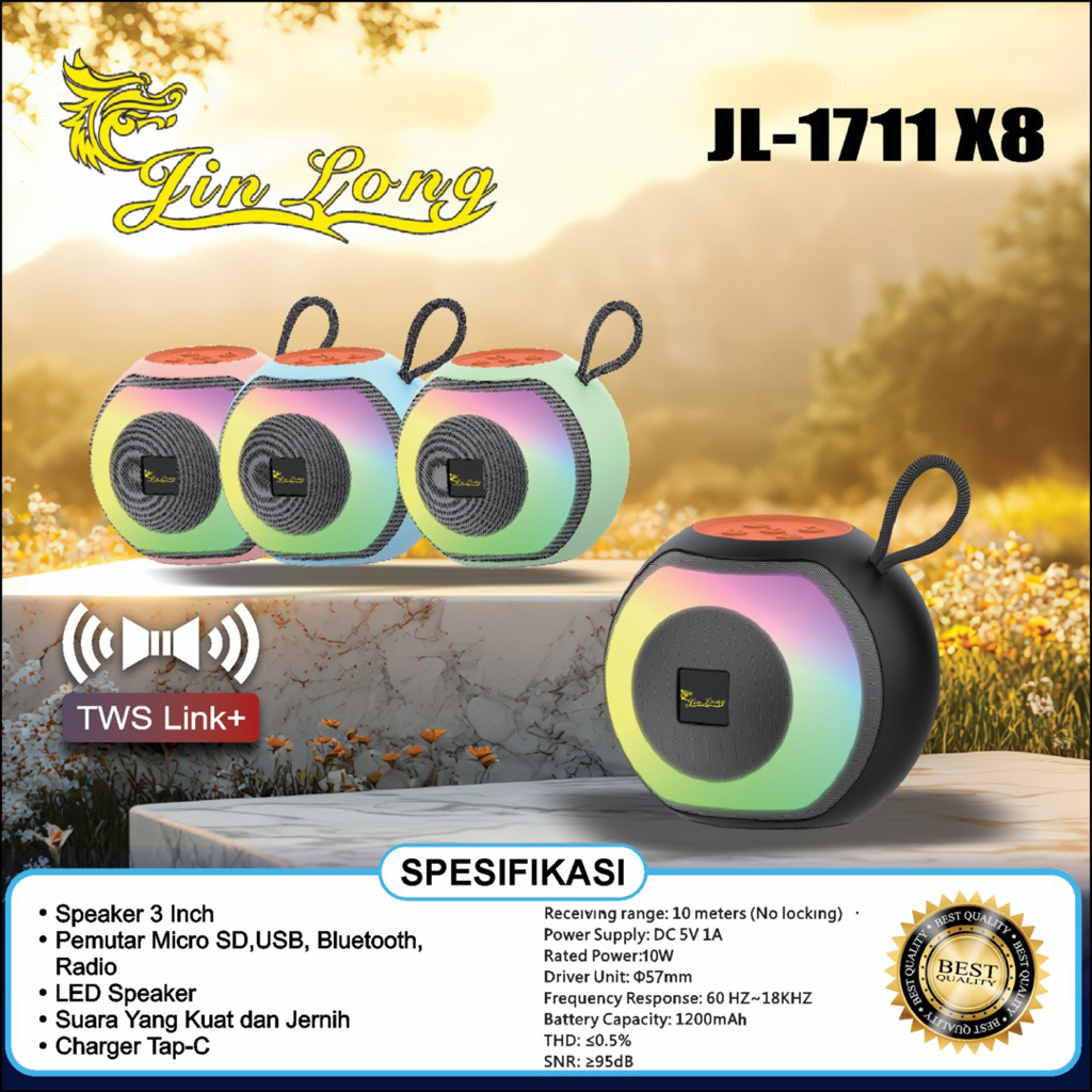 Speaker Wireless Jinlong JL-1711 X8 Speaker Super Bass