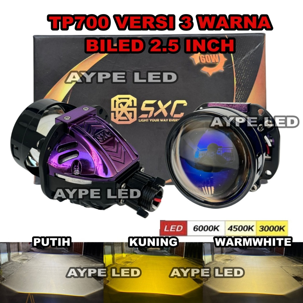 Biled SXC 2.5 inch Bluelens 3 Warna ALL WHEATHER TP700 SXC High Beam Killer Flat Cut Off